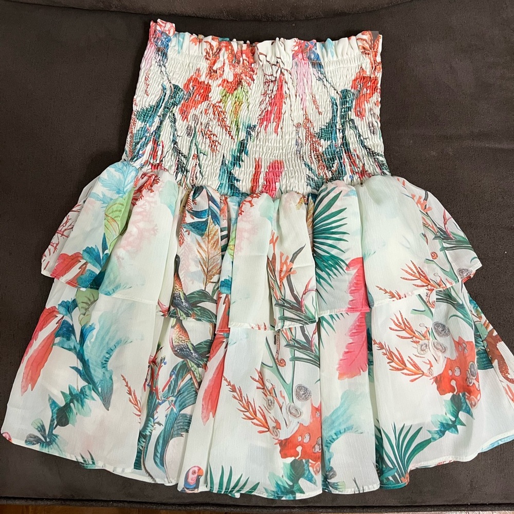 Floral Print Women's Strapless Layered Top